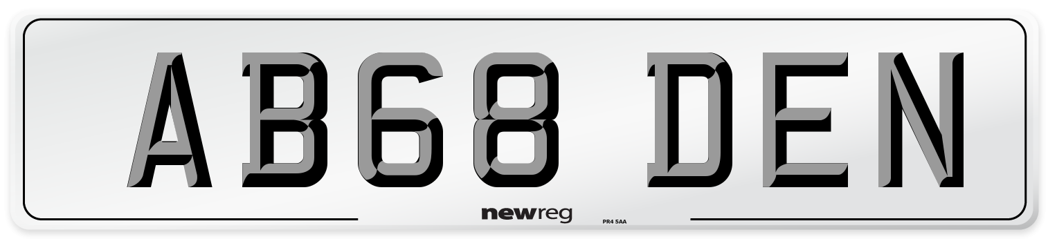 AB68 DEN Number Plate from New Reg